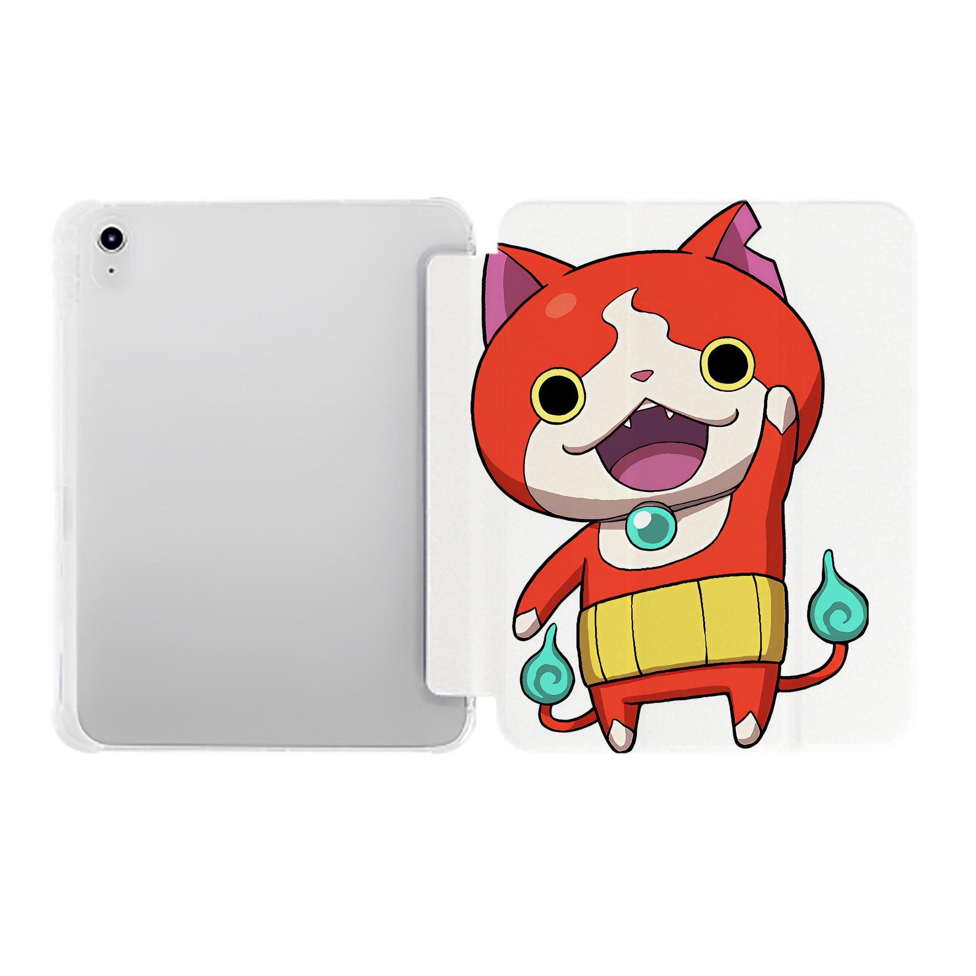 （画像用） 妖怪ウォッチ Yo-kai Watch IPad ケース ペン収納付き 三つ折りスタンド PUレザー×シリコン 対応機種9.5/10.5/10.9インチ